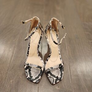 Snakeskin Patterned Women's Heels